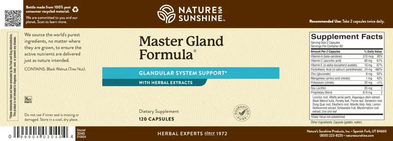 Glándula maestra® para el mantenimiento glandular