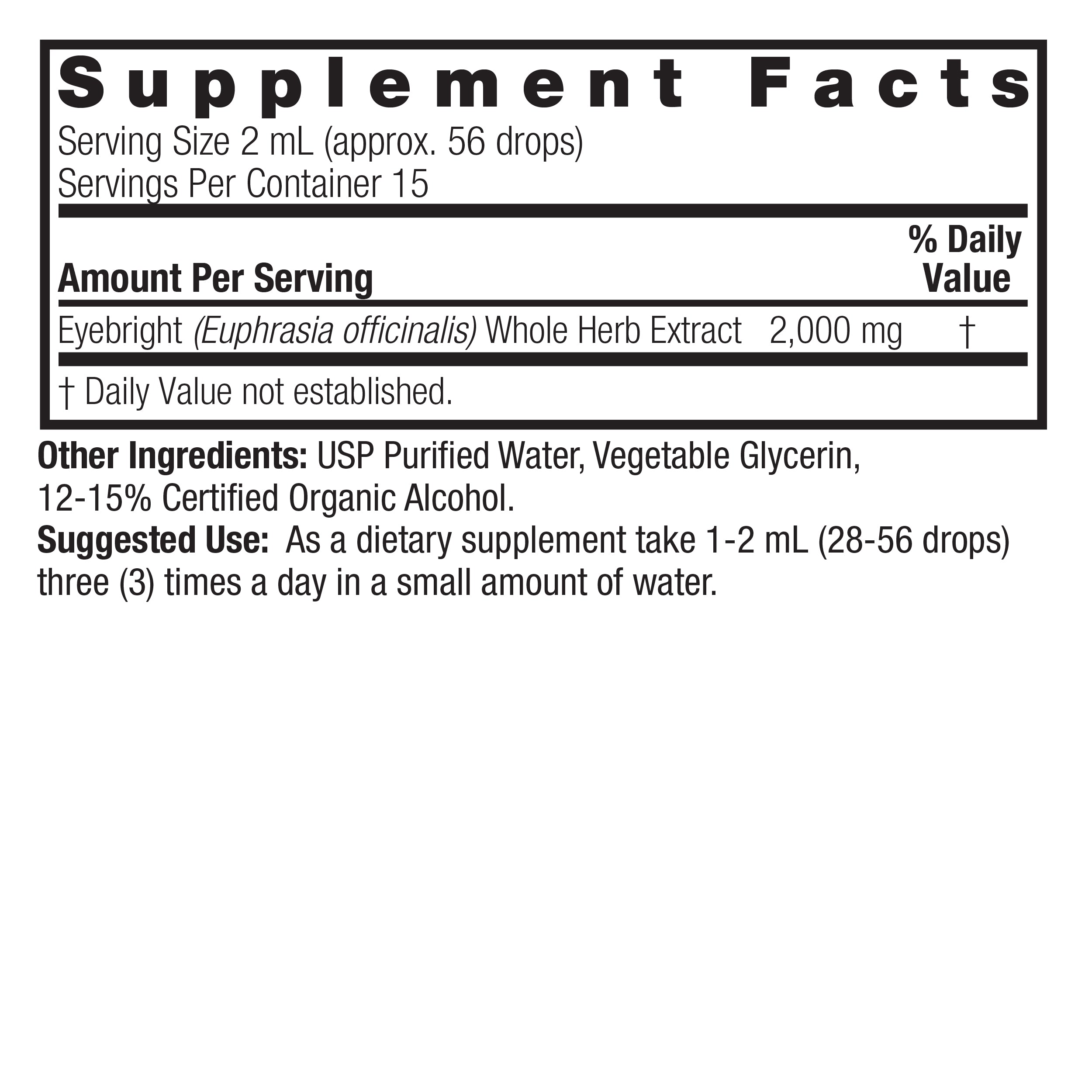 Hierba Eufrasia 1 oz bajo en alcohol