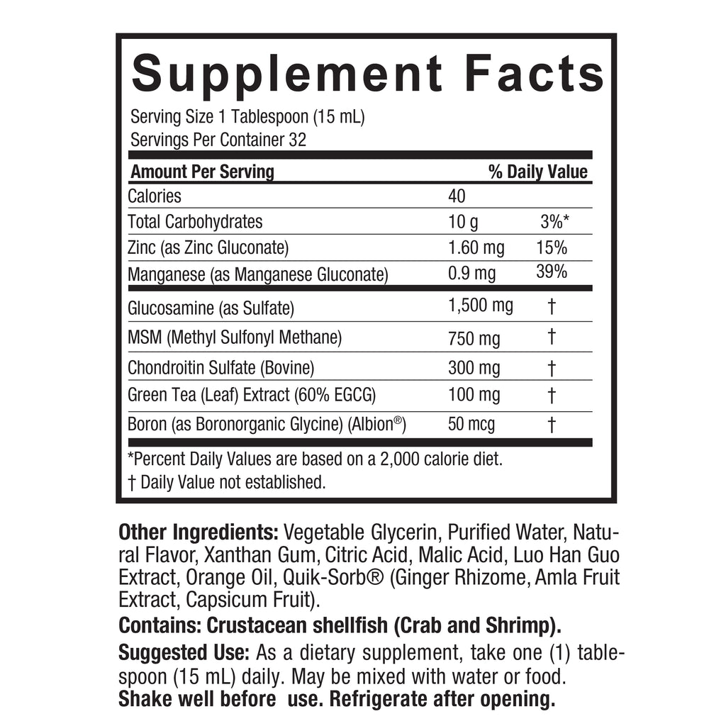 Glucosamina y condroitina líquida 16 oz