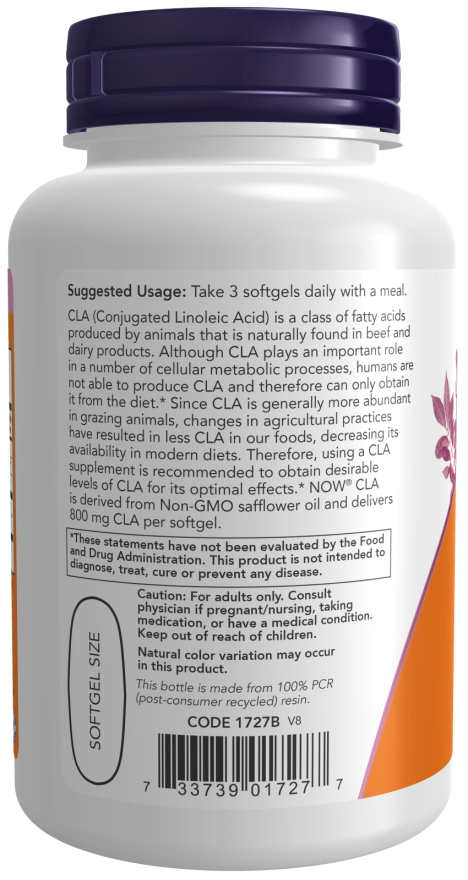 Cápsulas blandas de CLA (ácido linoleico conjugado) 800 mg