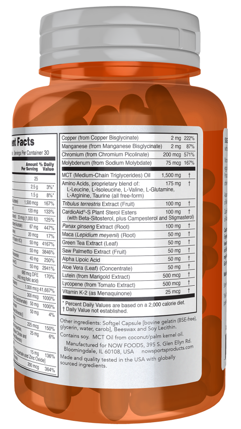 Cápsulas blandas multivitamínicas deportivas para hombres