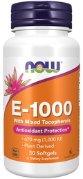 Cápsulas blandas de vitamina E-1000 con tocoferoles mixtos