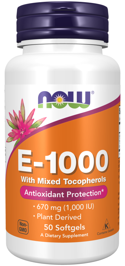 Cápsulas blandas de vitamina E-1000 con tocoferoles mixtos