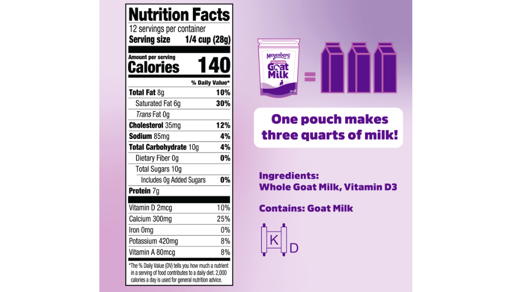 Leche de cabra entera en polvo 12 oz.