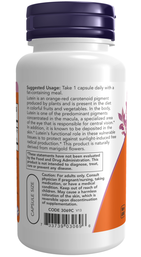 Cápsulas vegetales de luteína de doble potencia de 20 mg