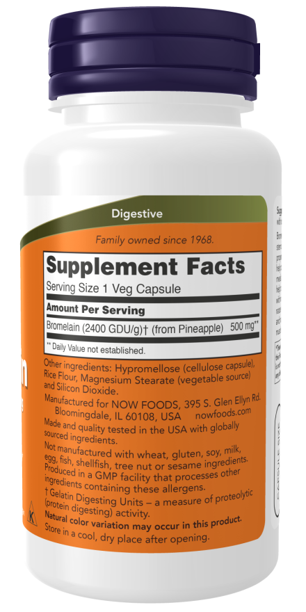 Cápsulas vegetales de bromelina de 500 mg