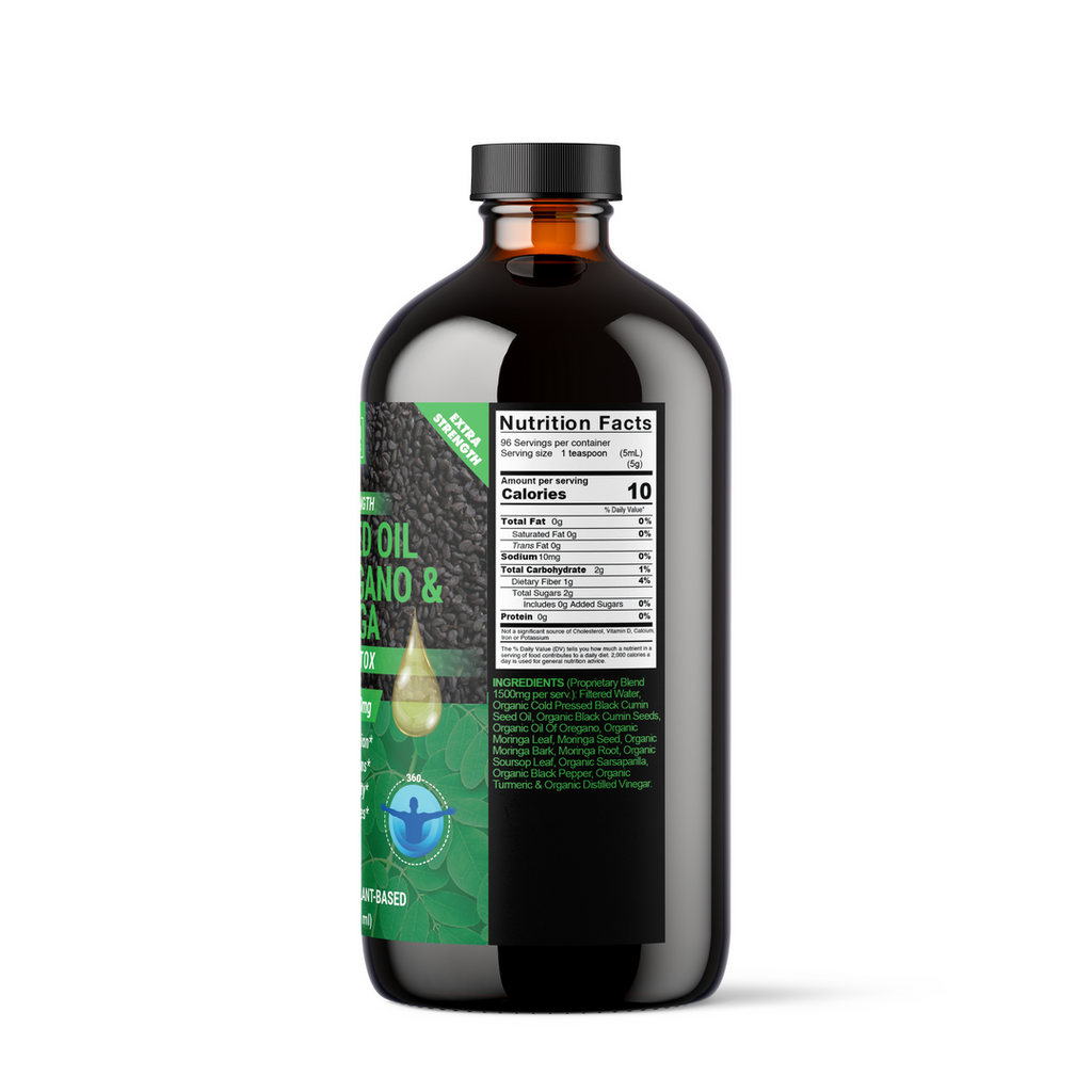 SEMILLA NEGRA, ACEITE DE ORÉGANO Y MORINGA - 16 oz