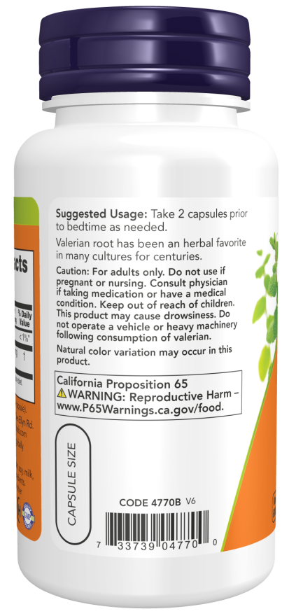 Cápsulas vegetales de raíz de valeriana de 500 mg
