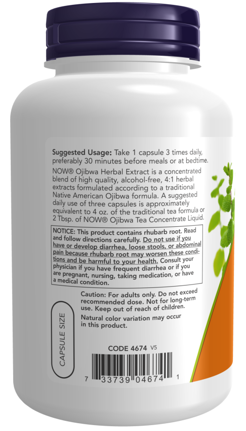 Extracto de hierbas de ojibwa, cápsulas vegetales de 450 mg