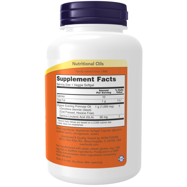 Cápsulas blandas vegetales de aceite de onagra de 1000 mg (fórmula vegana)
