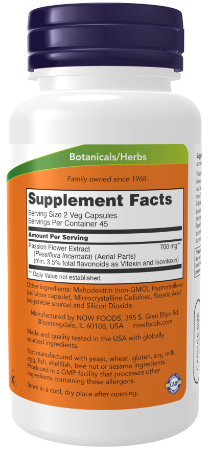 Cápsulas vegetales de pasiflora de 350 mg