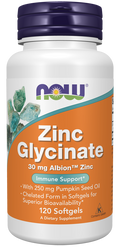 Cápsulas blandas de glicinato de zinc