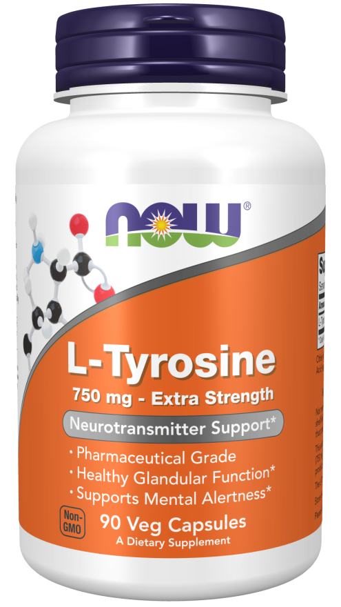 L-tirosina 750 mg, cápsulas vegetales extra fuertes