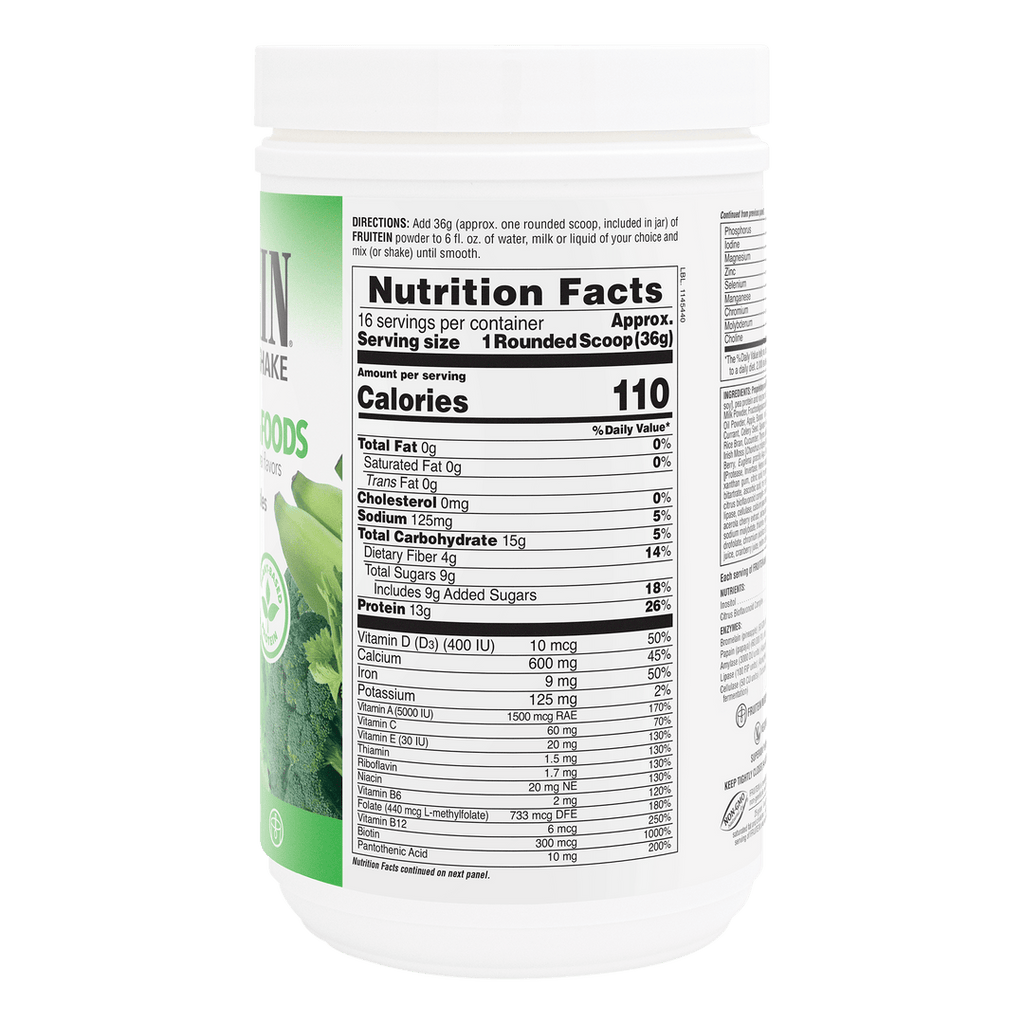 Batido revitalizante de alimentos verdes FRUITEIN ®
1.30 Lib.