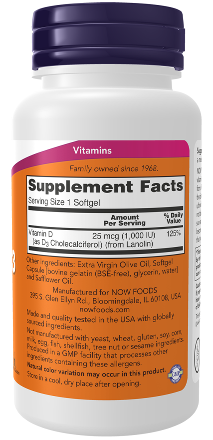 Cápsulas blandas de vitamina D3 1000 UI