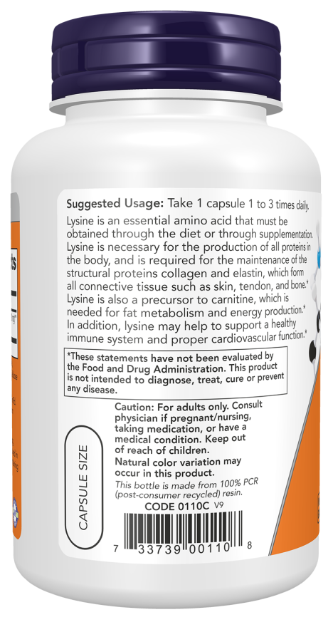 Cápsulas vegetales de L-lisina 500 mg