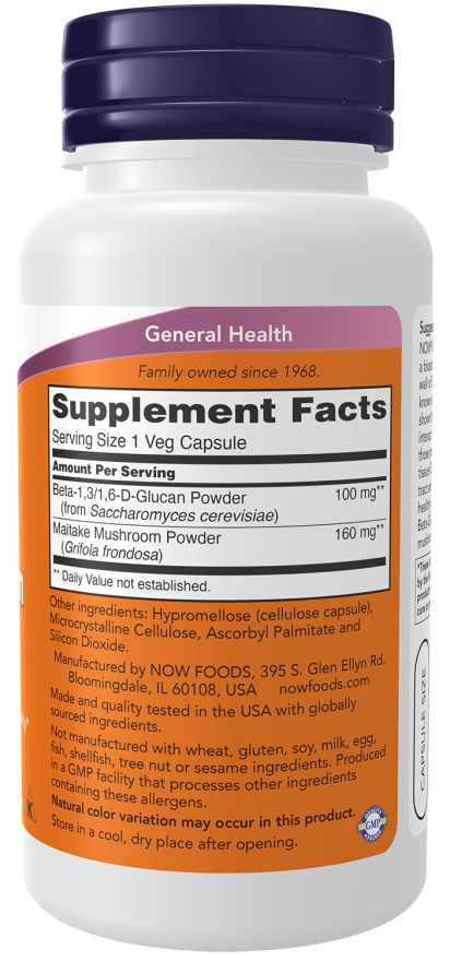 Cápsulas vegetales de beta-1,3/1,6-D-glucano de 100 mg