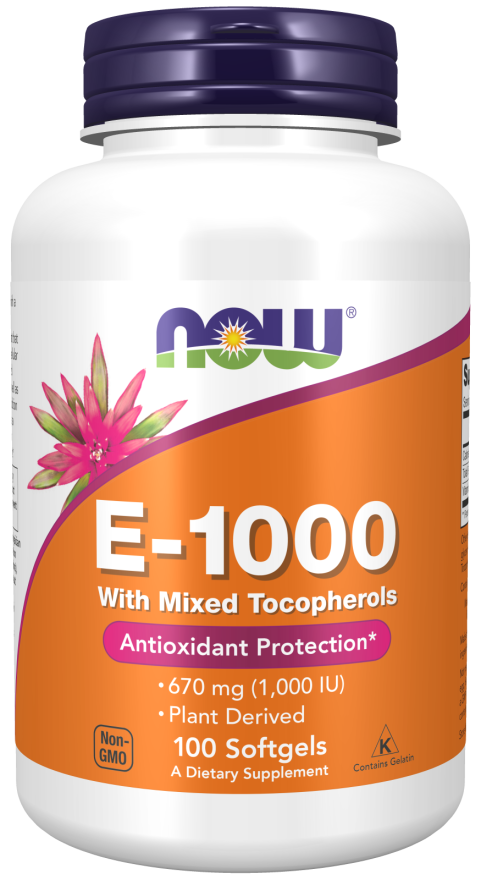 Cápsulas blandas de vitamina E-1000 con tocoferoles mixtos