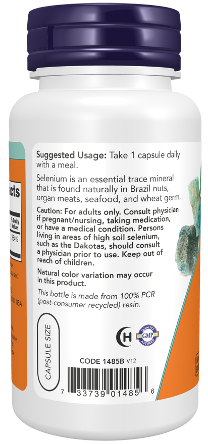 Cápsulas vegetales de selenio de 200 mcg (180 Cápsulas)