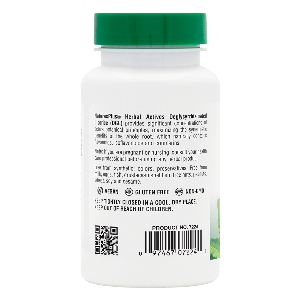 Cápsulas de regaliz DGL de Herbal Actives
60 unidades