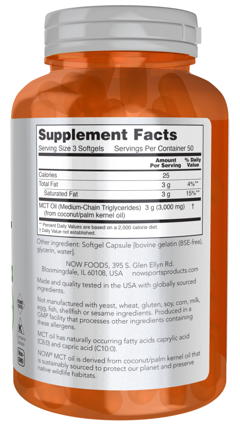Cápsulas blandas de aceite MCT de 1000 mg