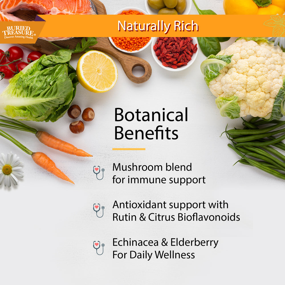 Nutrientes líquidos Buried Treasure® para el bienestar inmunitario diario de adultos: suplemento líquido con vitamina C y antioxidantes