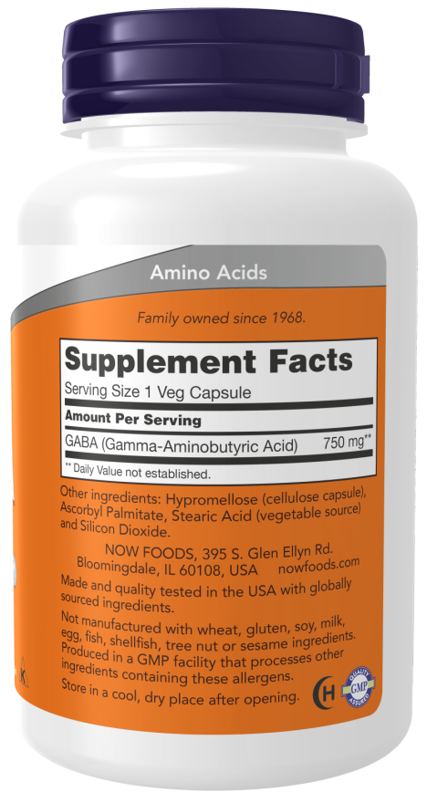 Cápsulas vegetales de GABA 750 mg