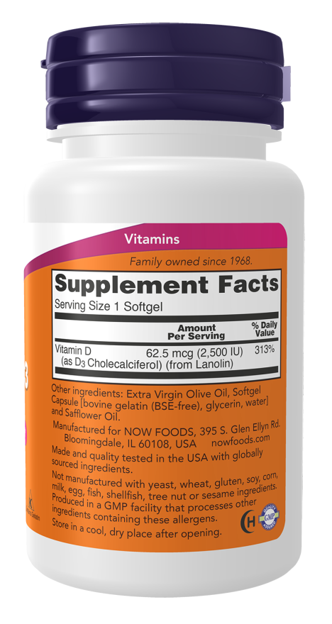 Cápsulas blandas de vitamina D3 2500 UI