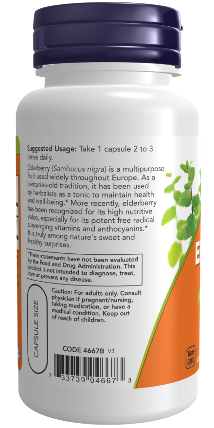Cápsulas vegetales de saúco de 500 mg