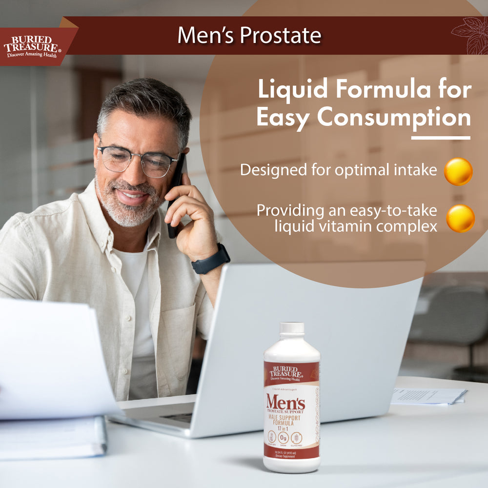 Fórmula para la próstata masculina: mezcla líquida con saw palmetto, ortiga, pygeum, selenio y zinc. Sin OGM ni gluten, 16 onzas líquidas.