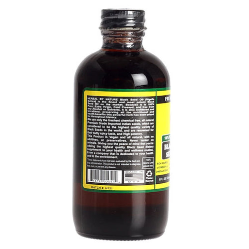 Aceite de semilla negra 4 oz - 100% puro prensado en frío sin refinar Comino Nigella Sativa HBN
