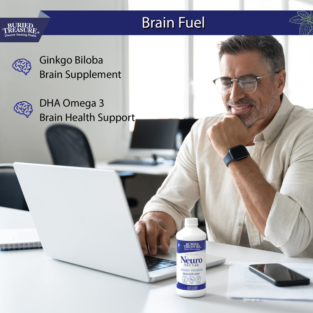 Nutrición cerebral líquida Neuro Nectar: favorece la función cognitiva, la claridad mental y la concentración con vitaminas B, DHA Omega 3, ginkgo biloba y extractos de hierbas - 16 oz