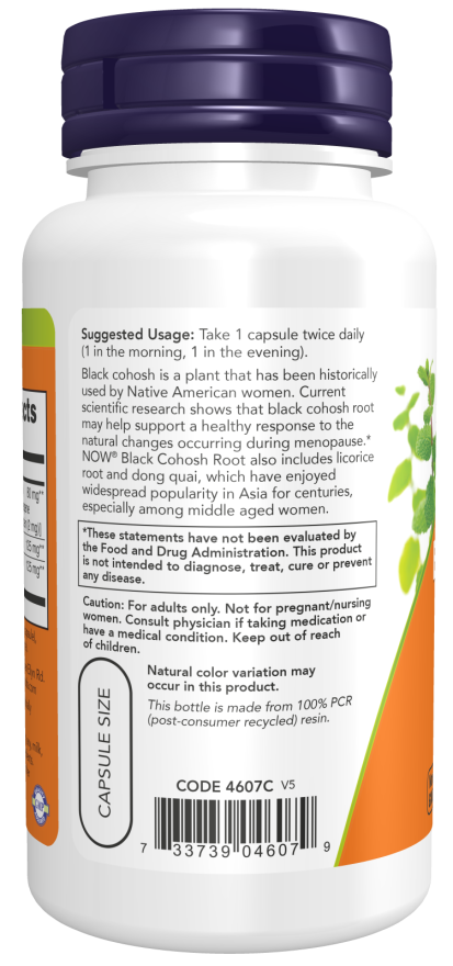 Cápsulas vegetales de raíz de cimicífuga negra de 80 mg