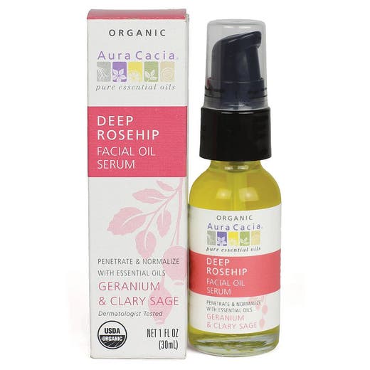 Aura Cacia Suero de aceite facial profundo de rosa mosqueta 1 fl. onz.