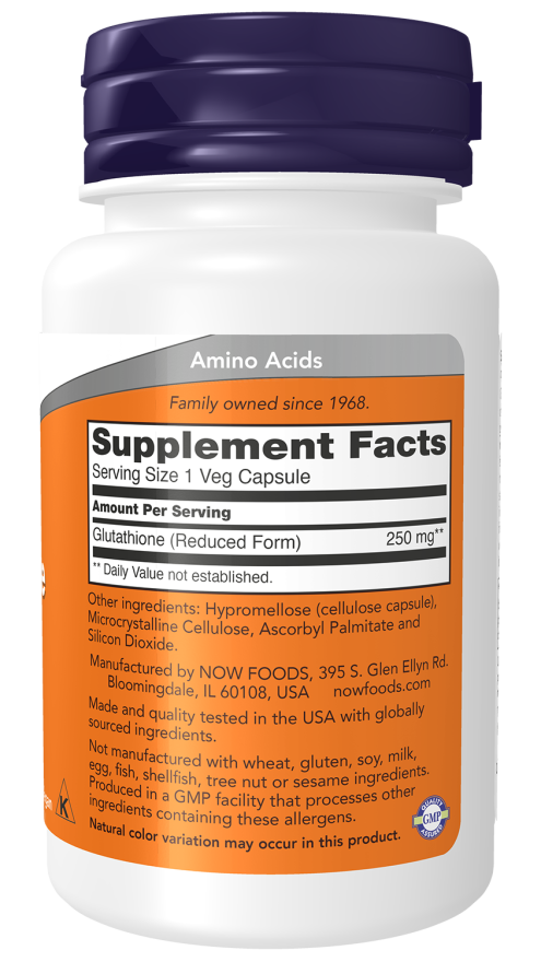 Cápsulas vegetales de glutatión de 250 mg