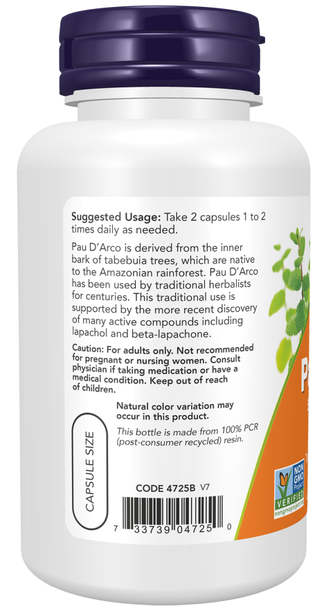 Cápsulas vegetales de Pau D'Arco 500 mg