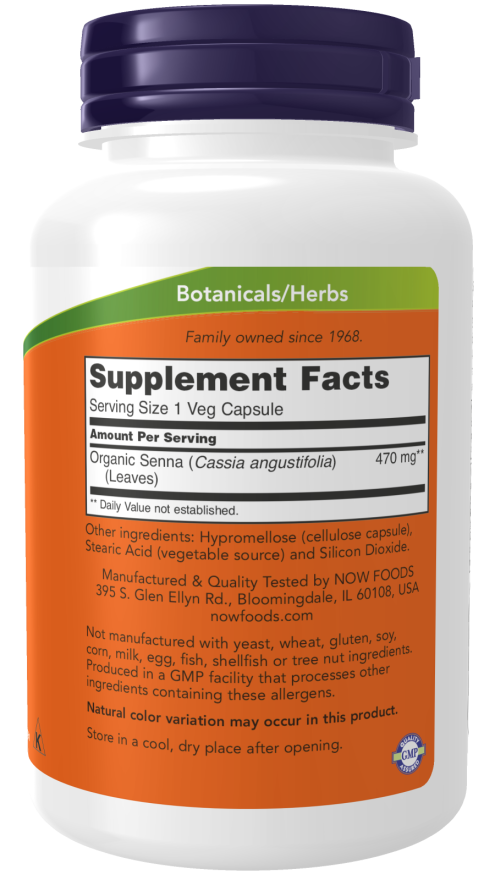 Cápsulas vegetales de hojas de sen de 470 mg
