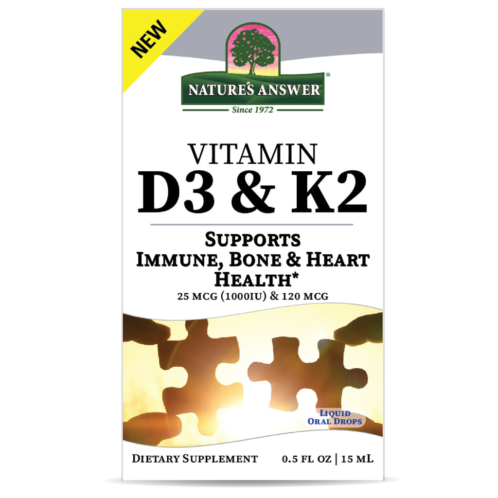 Vitamina D3 y K2 líquida 0.5 oz