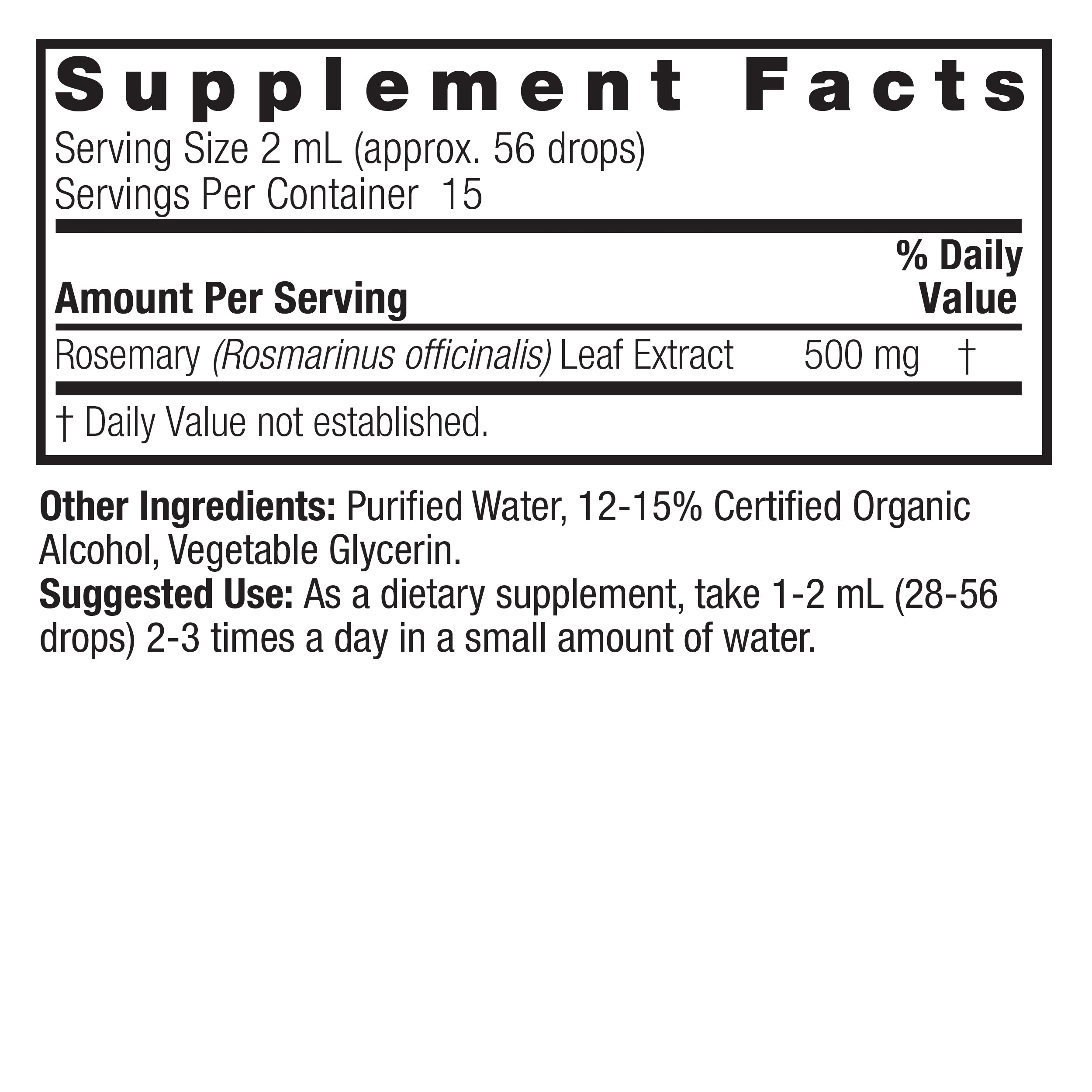 Hoja de romero 1 oz bajo en alcohol