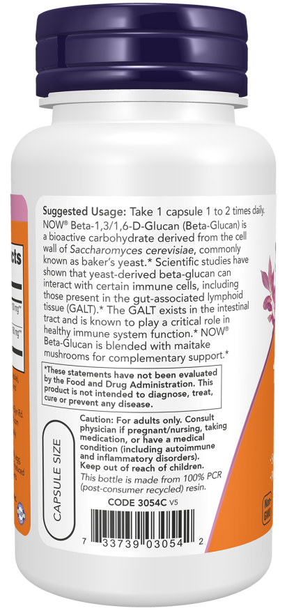Cápsulas vegetales de beta-1,3/1,6-D-glucano de 100 mg