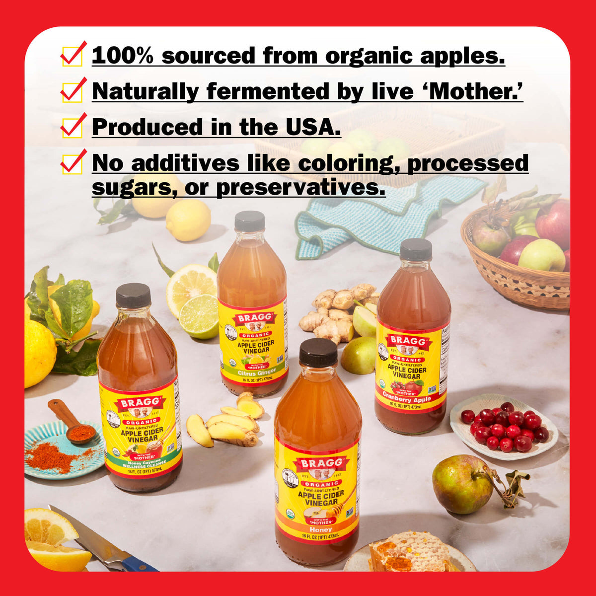 Limpieza con vinagre de sidra de manzana 16 oz