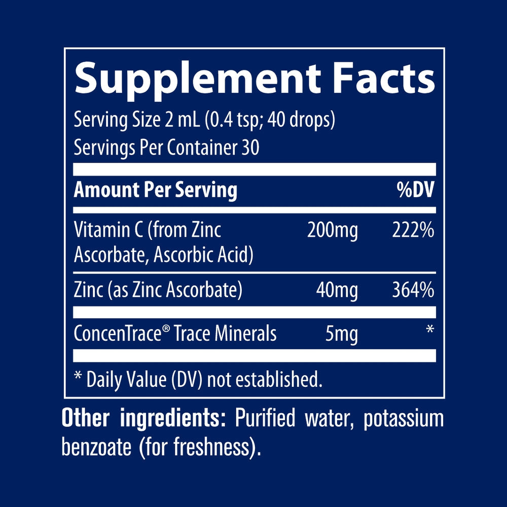 Zinc iónico + vitamina C