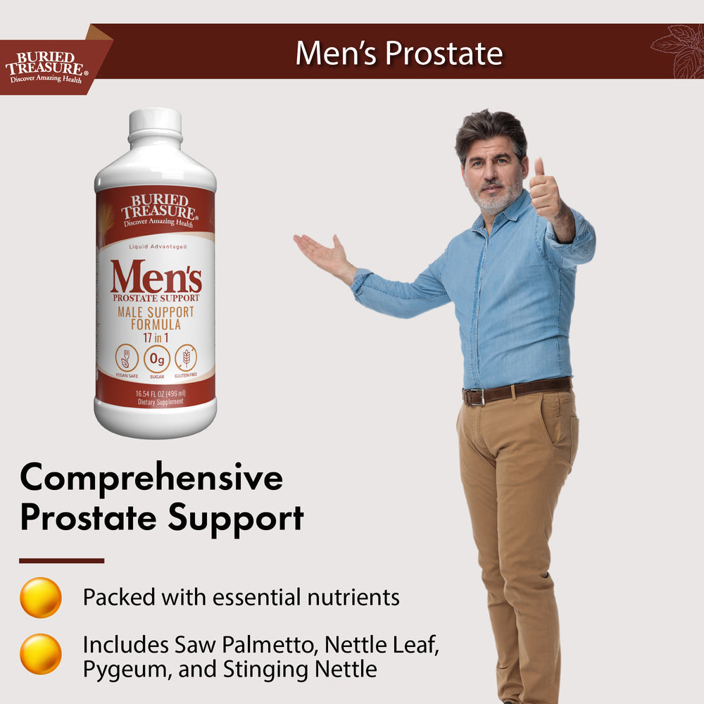 Fórmula para la próstata masculina: mezcla líquida con saw palmetto, ortiga, pygeum, selenio y zinc. Sin OGM ni gluten, 16 onzas líquidas.