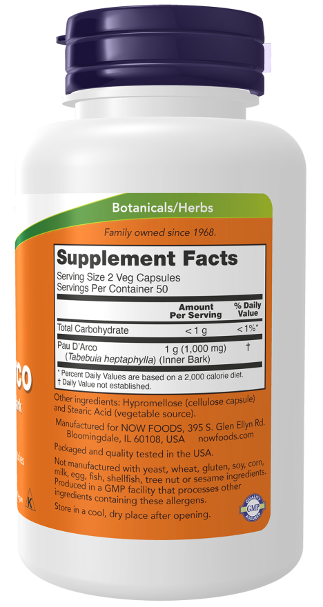 Cápsulas vegetales de Pau D'Arco 500 mg
