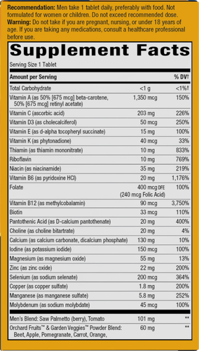 ALIVE ULTRA MULTIVITAMÍNICO PARA HOMBRES MAYORES DE 50 AÑOS