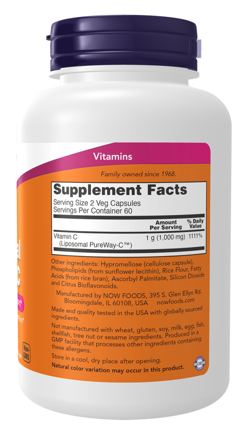 Cápsulas vegetales de vitamina C liposomal