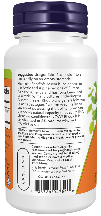 Cápsulas vegetales de Rhodiola 500 mg
