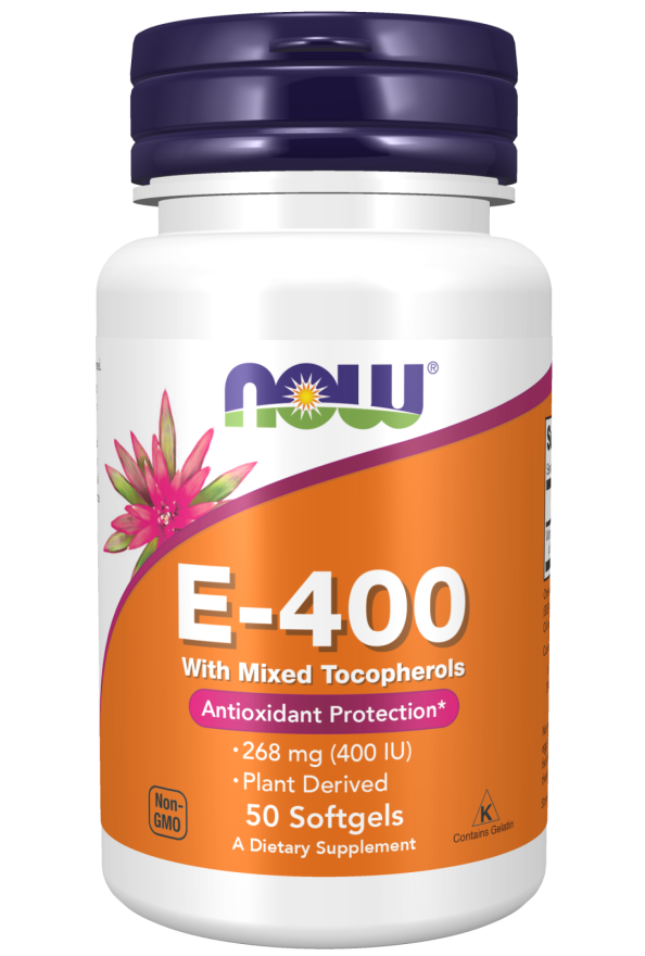 Cápsulas blandas de vitamina E-400 con tocoferoles mixtos