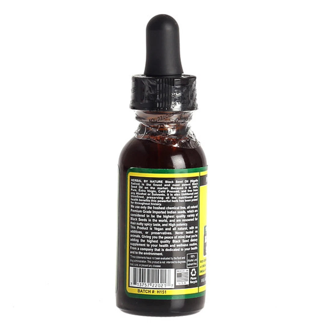 Aceite de semilla negra 1 oz - 100% puro prensado en frío sin refinar Comino Nigella Sativa HBN