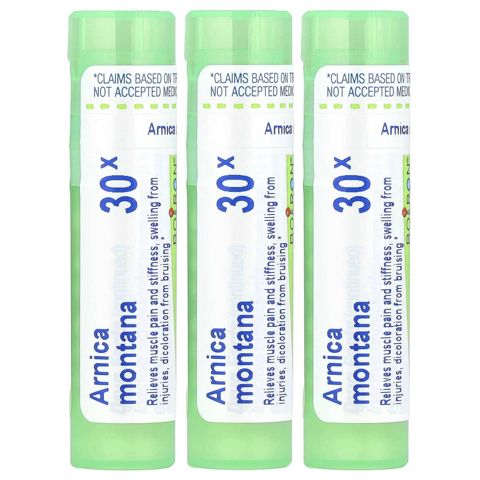 Árnica Montana, 30X, 3 tubos, aprox. 80 gránulos cada uno